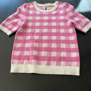 Maeve Anthropologie Pink and White Sweater